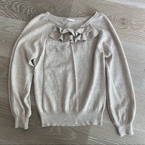 Ruffle Crewneck Sweater